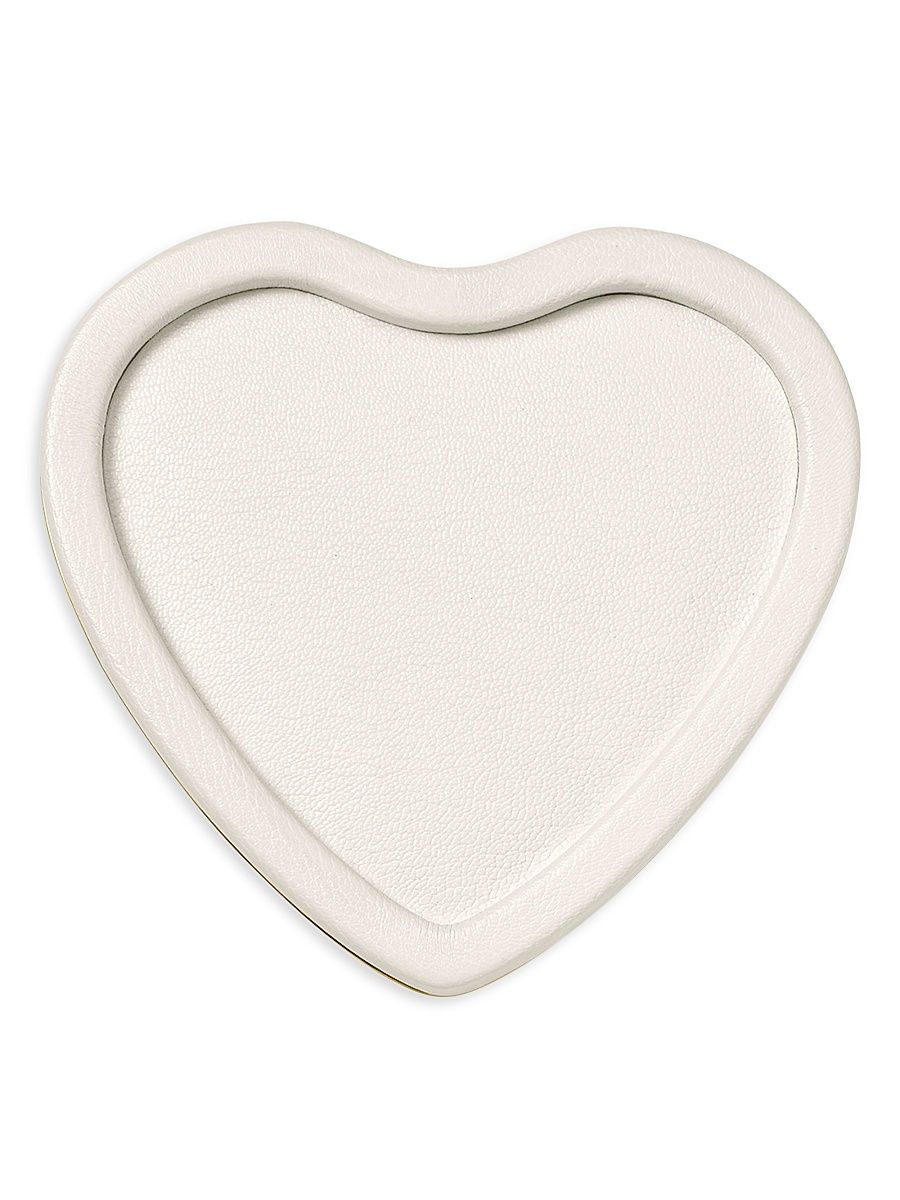 Piero Leather Heart Tray - White