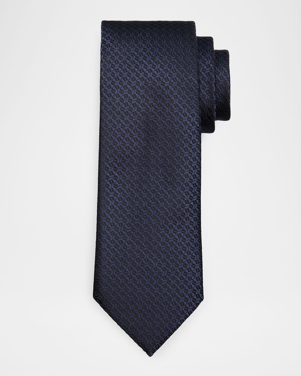 Men & apos;s Tonal Geometric Jacquard Silk Tie