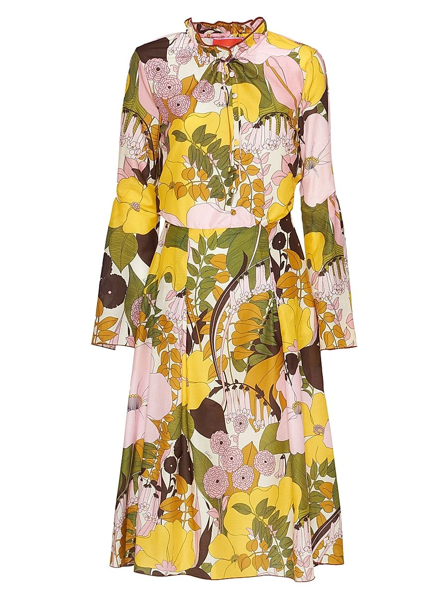 Women's Casanova Midi Dress - Rose Pink Yellow - Size XXL