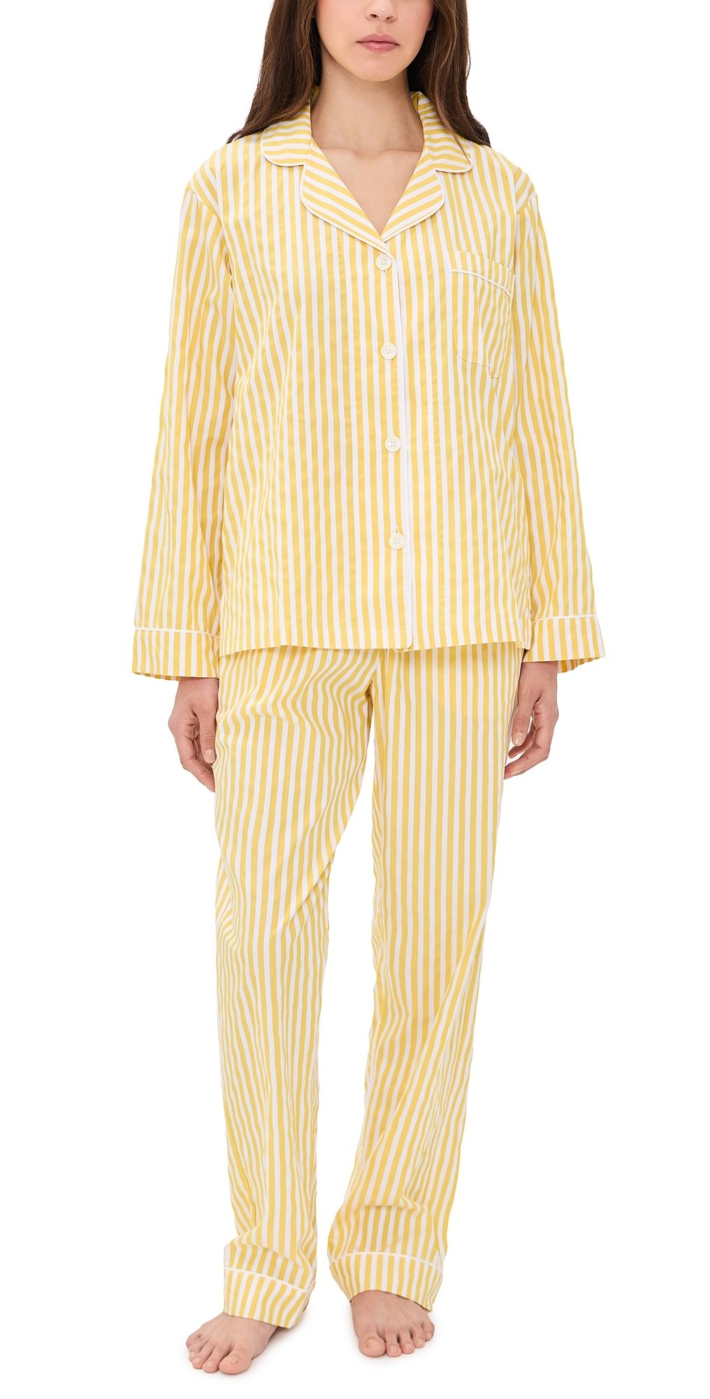 BedHead PJs Long Sleeve Yellow 3-D Stripe Pajamas Yellow 3D Stripe S
