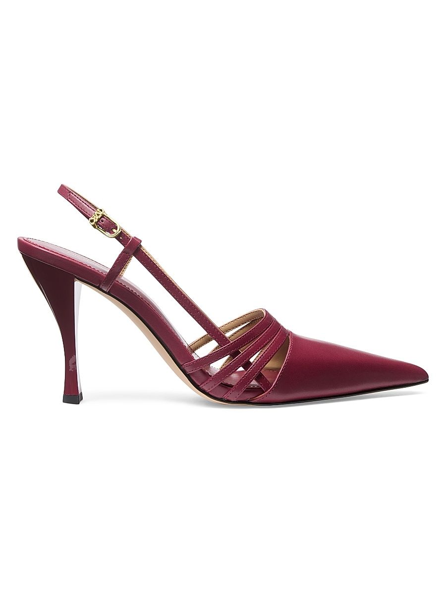 Women's Haisley 90MM Leather Pumps - Mulberry - Size 9