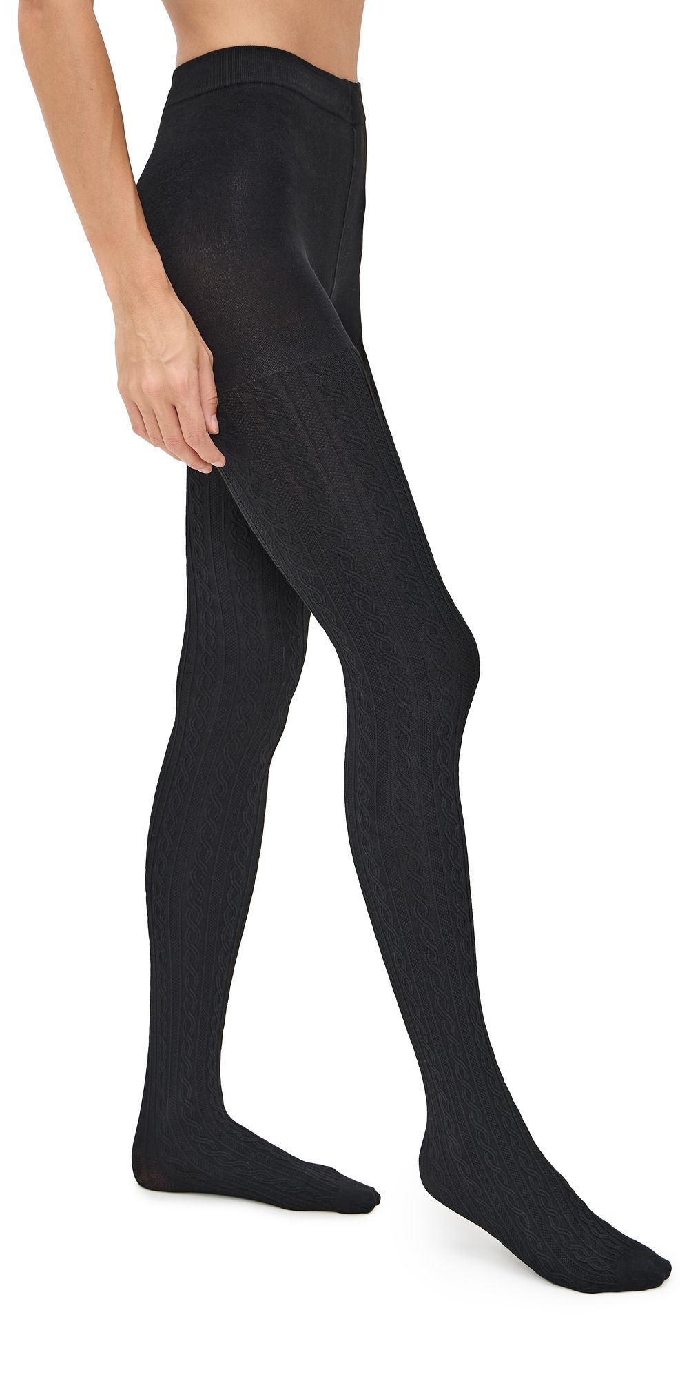Stems Cable Knit Winter Tights Black S/M