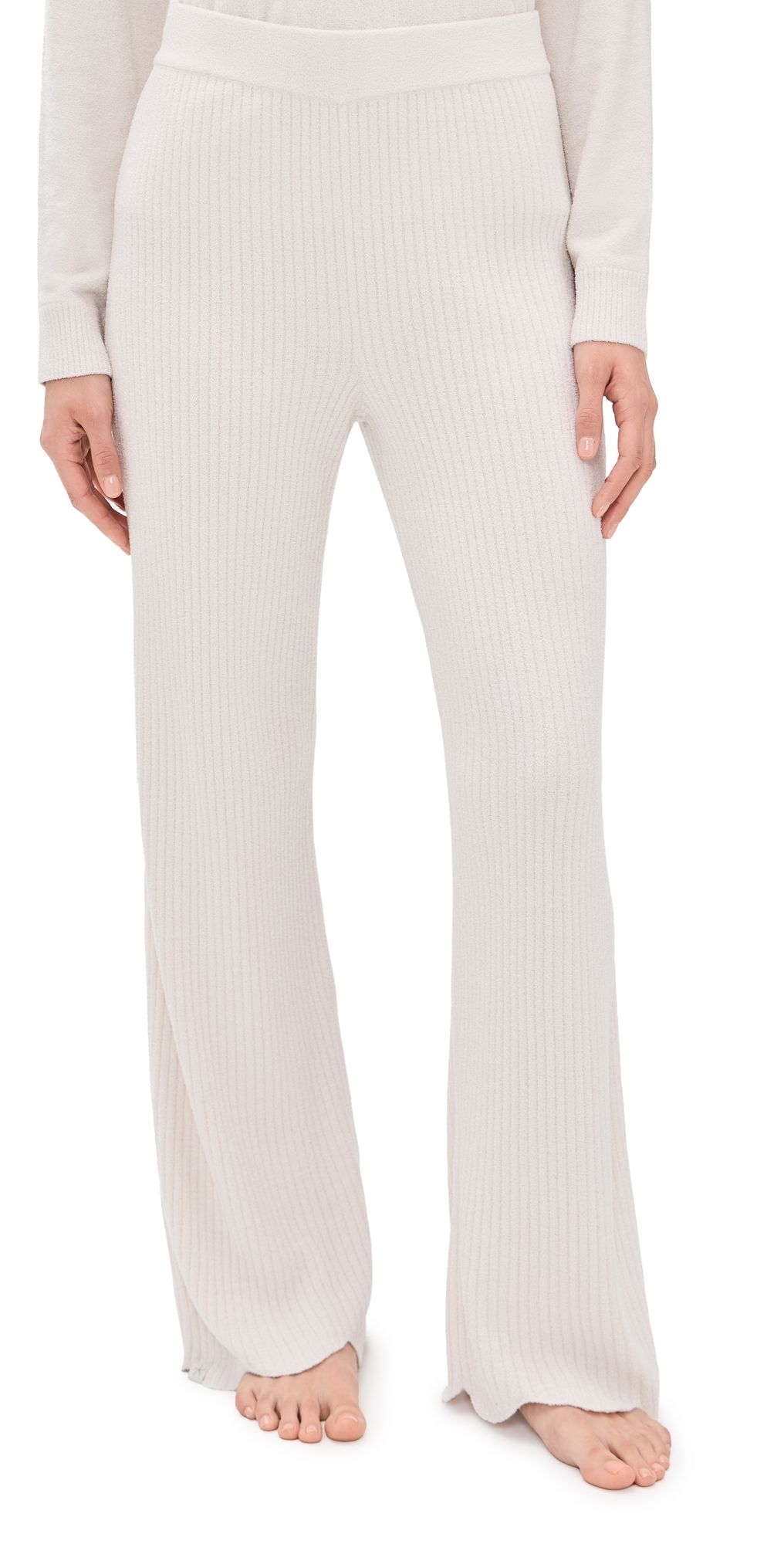 Barefoot Dreams CozyChic Ultra Lite Ribbed Scallop Pants Sand Dune M
