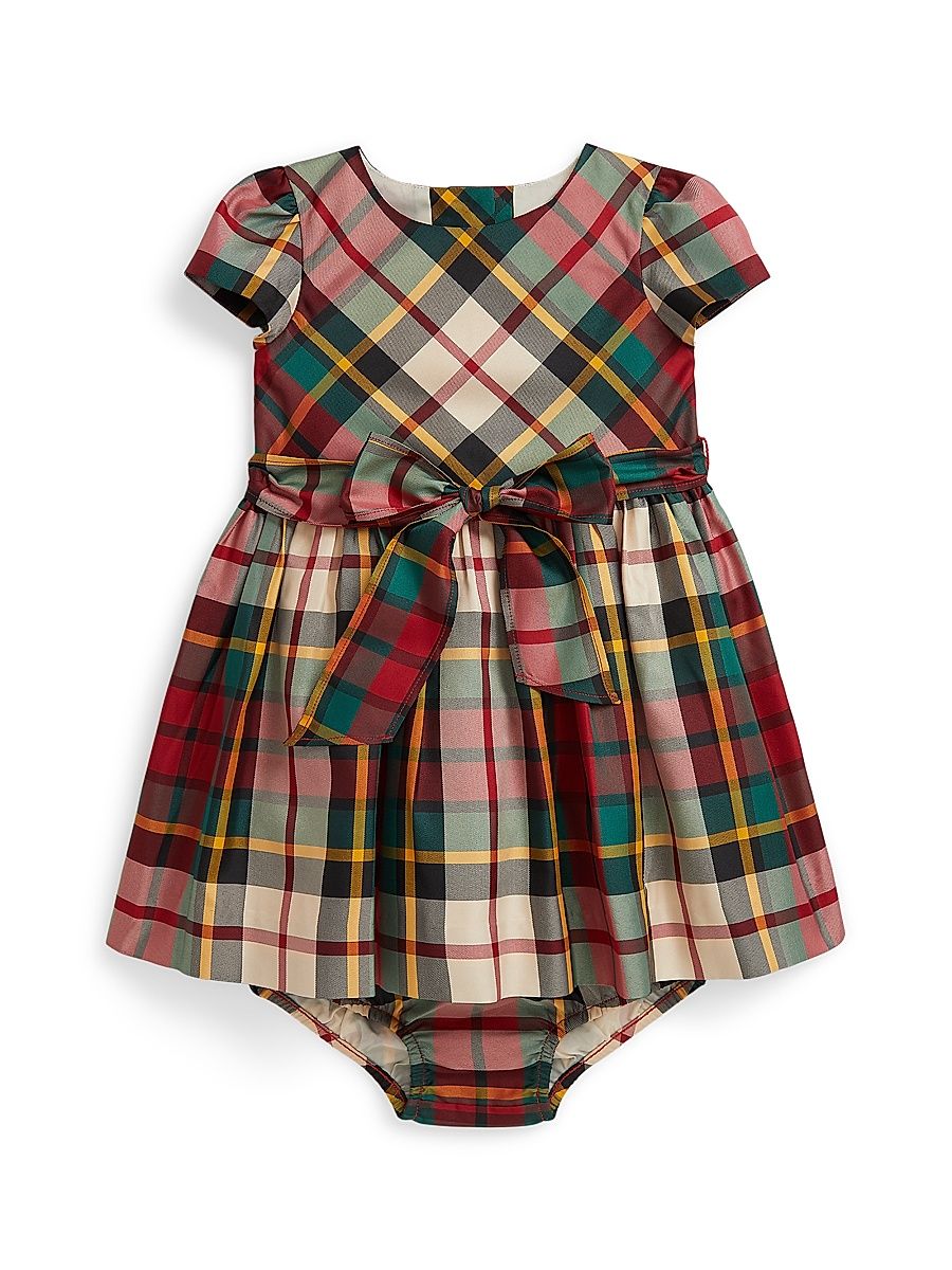 Polo Ralph Lauren Girl's Baby Girl's Plaid Ballet Fit & Flare Dress - Red Cream Multi - Size 9 Months