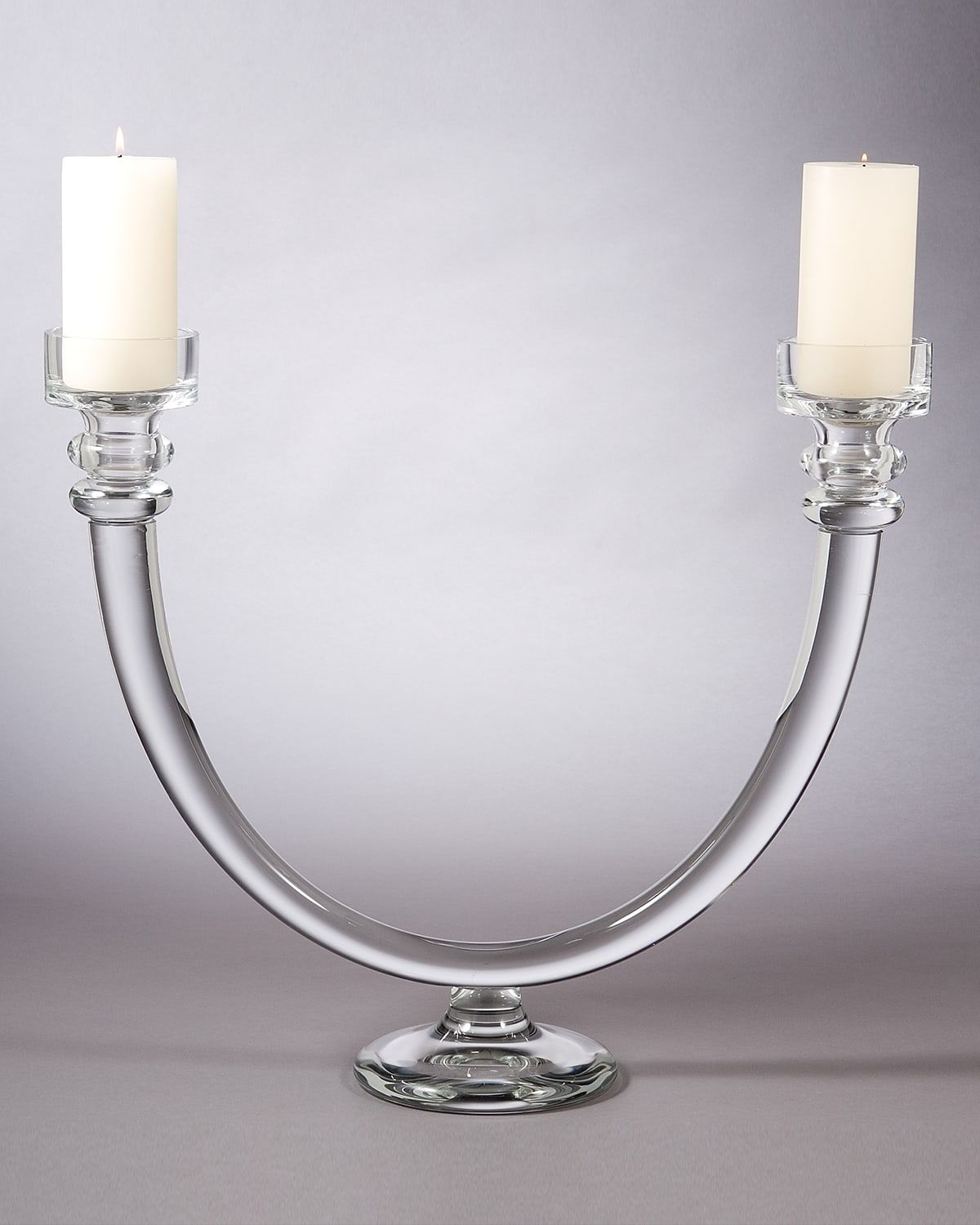 Two Lite Glass Tube Candle Holder