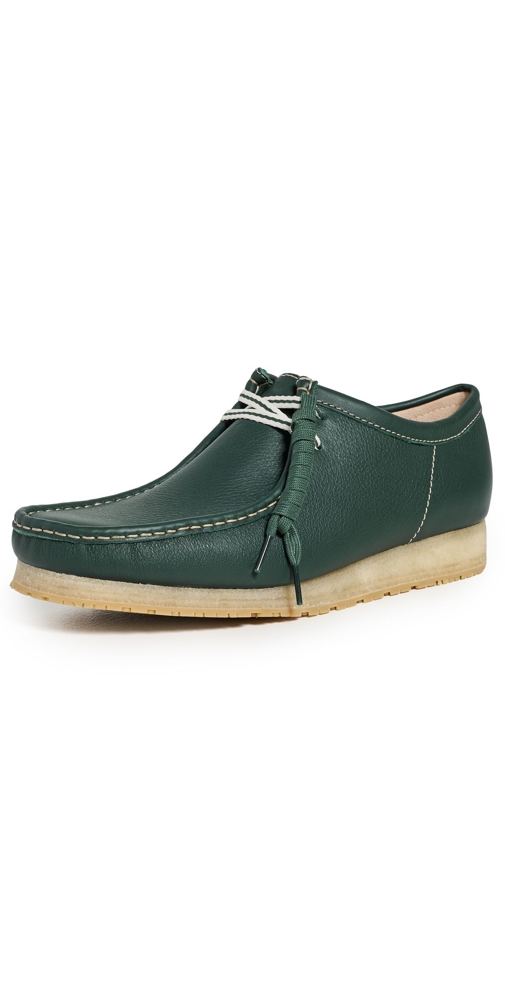 Clarks Wallabee RB Leather Shoes Dark Green Leather 12