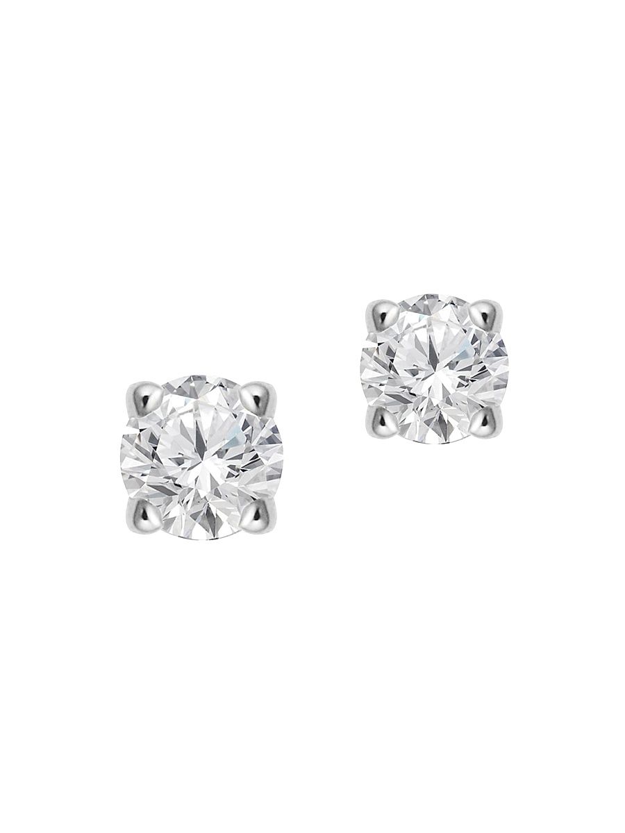 Women's 14K White Gold Shine Bright Diamond Small Stud - White Gold