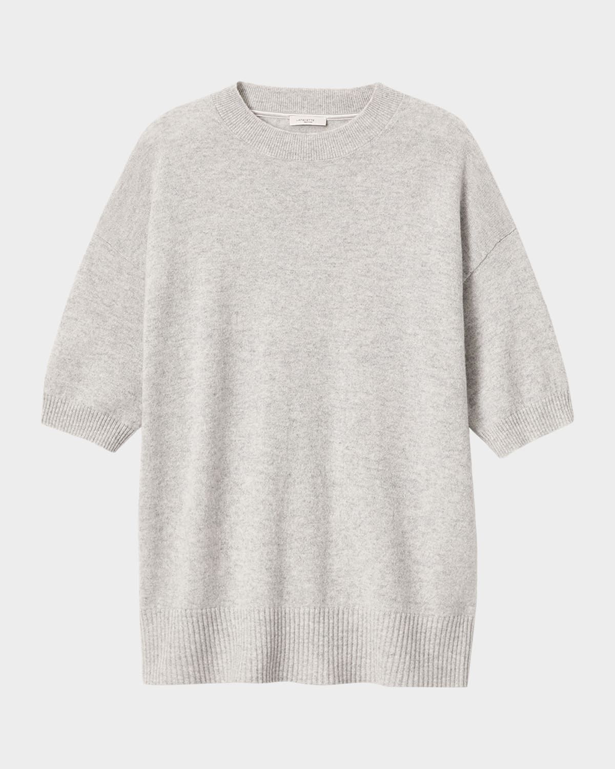 Oversized Elbow-Sleeve Cashmere Sweater