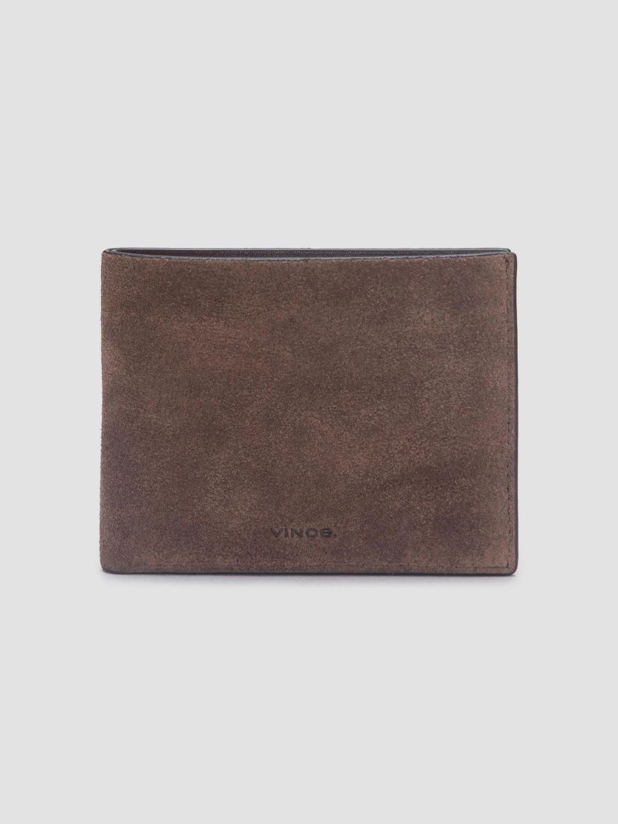 Vince Men's Suede Bifold Wallet - Chocolate