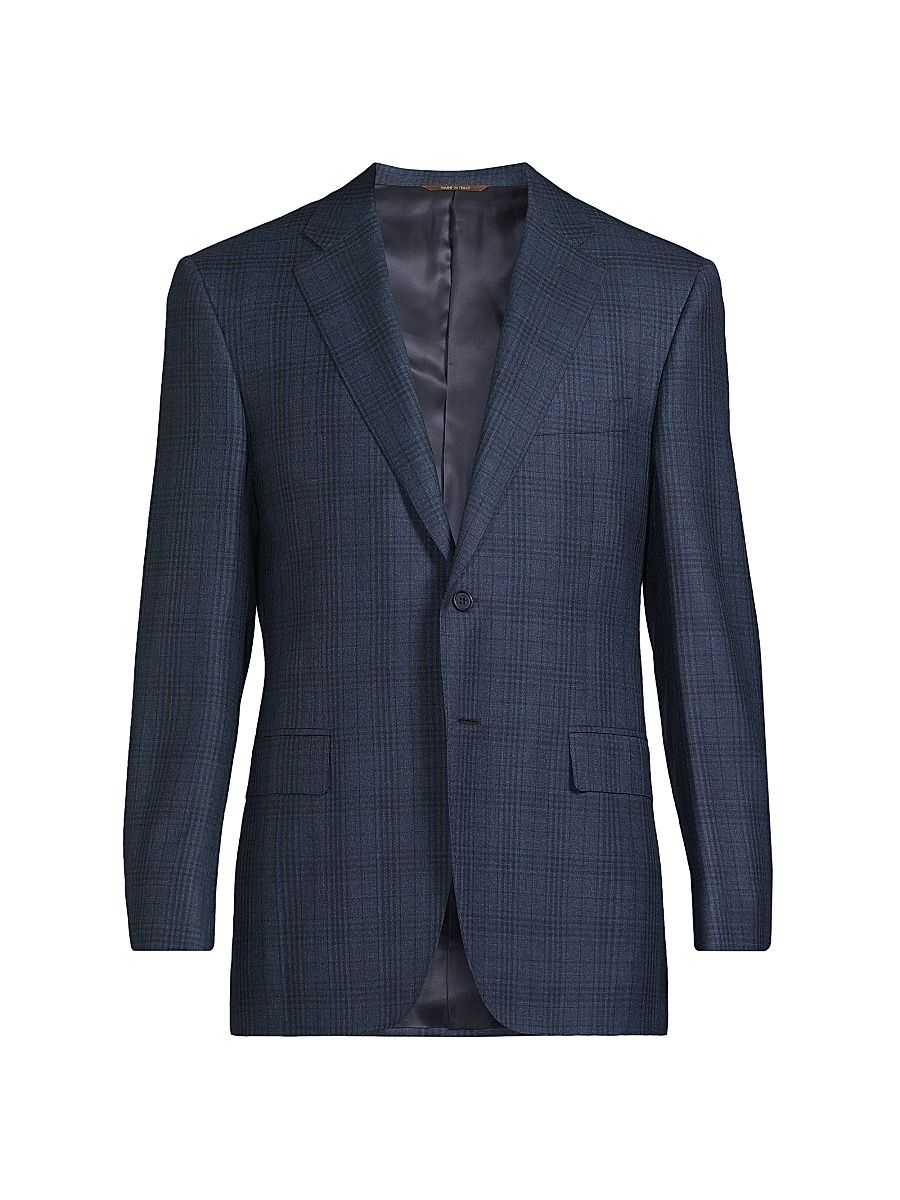 Men's Siena Plaid Classic-Fit Sportcoat - Blue - Size 40