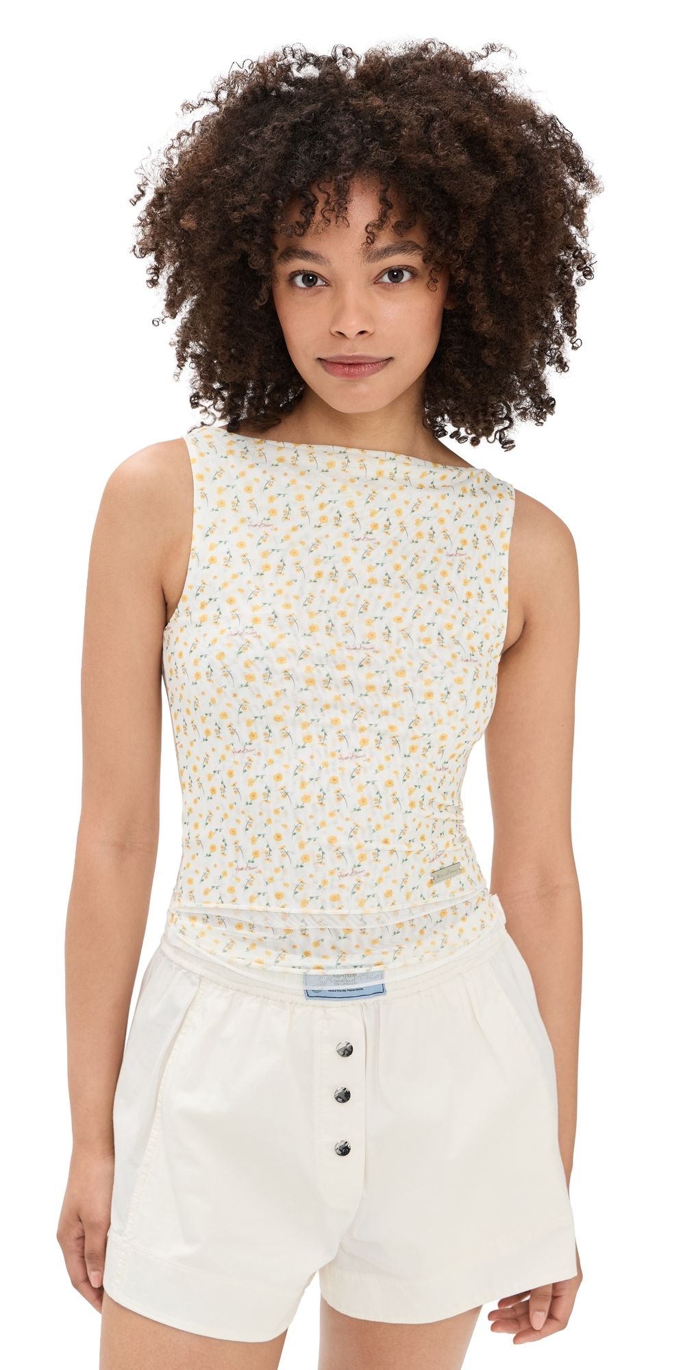 House of Sunny Double Layer Buttercup Mesh Vest Butter 12