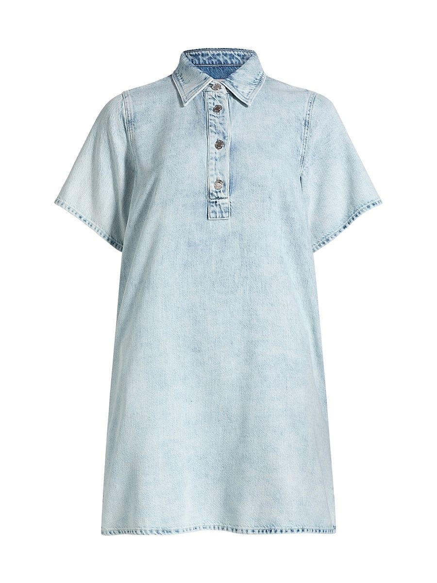 Women's Ultra Featherweight Jocelyn Denim Mini Shirtdress - Aliah - Size Large