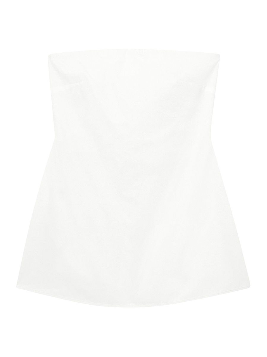 Women's Poplin Bustier Top - Optic White - Size 12