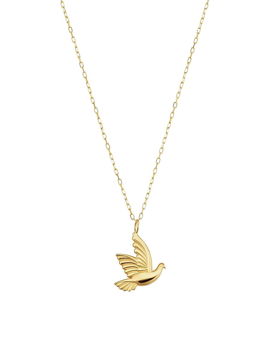 Women's 14K Yellow Gold Freedom Dove Necklace - Yellow Gold