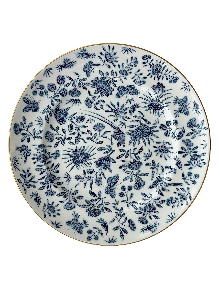 Sacred Bird & Butterfly Porcelain Dinner Plate
