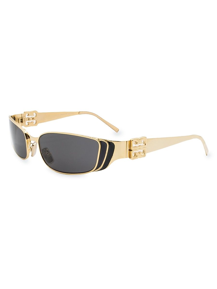 Women's 4G Liquid Metal 55MM Rectangular Sunglasses - Dark Grey Gold