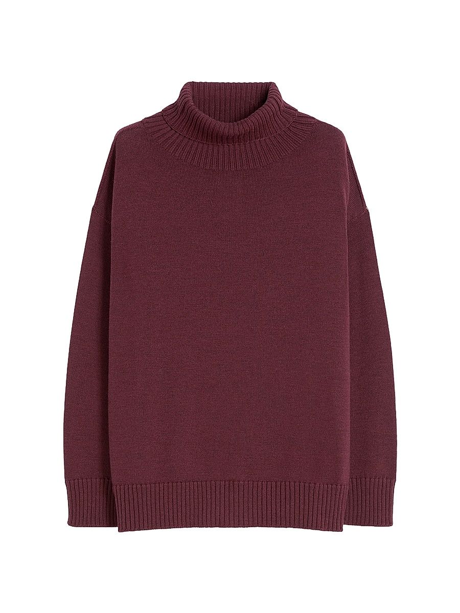 Women's Wool Jumper - Bordeaux - Size XL