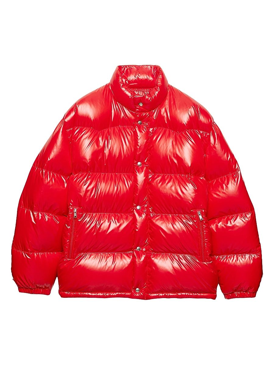 Men's Medium-Weight Re-Nylon Down Jacket - Red - Size Medium