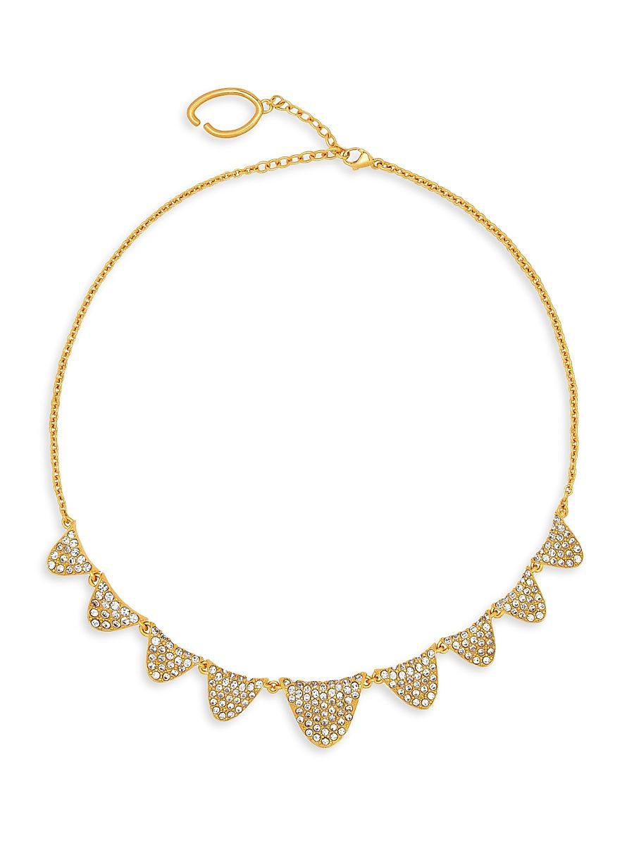 Women's Pavé Twist 24K-Gold-Plated & Glass Crystal Necklace - Crystal
