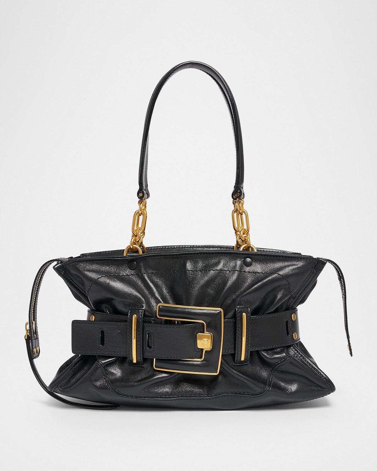 Anthem Belted Shoulder Bag in Leather