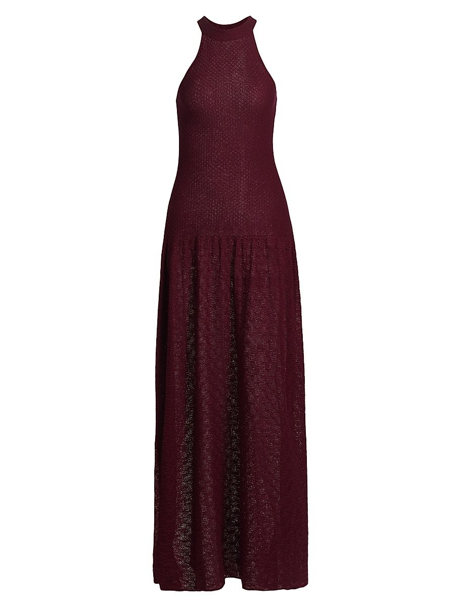 Women's Cayo Halter Maxi Dress - Wine - Size Large