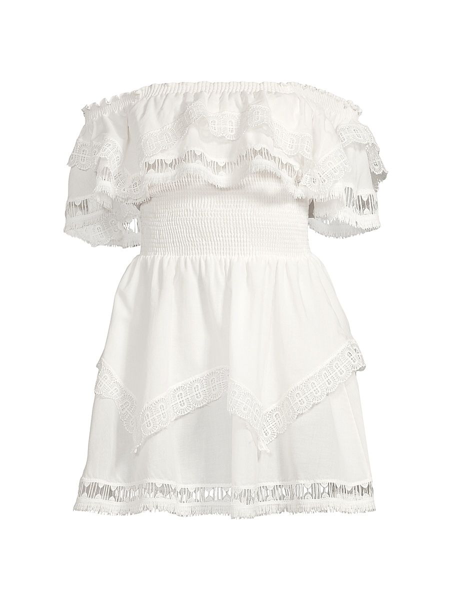 Women's Wyatt Lace-Trim Dress - White - Size XL