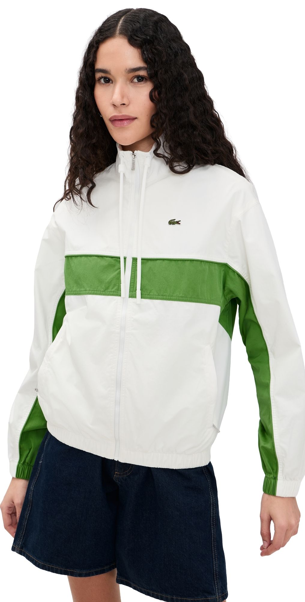 Lacoste Relaxed Fit Track Jacket Flour/Billiard Green 12