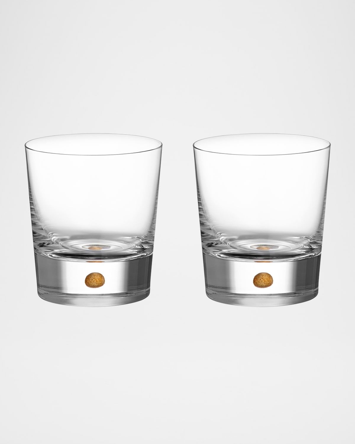 Intermezzo Gold Double Old Fashion Glasses, Set of 2