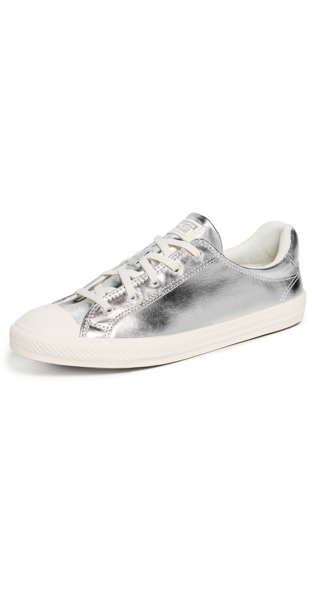 Converse Chuck Taylor All Star Dainty Lucky Metal Sneakers Silver Metallic/Egret 7