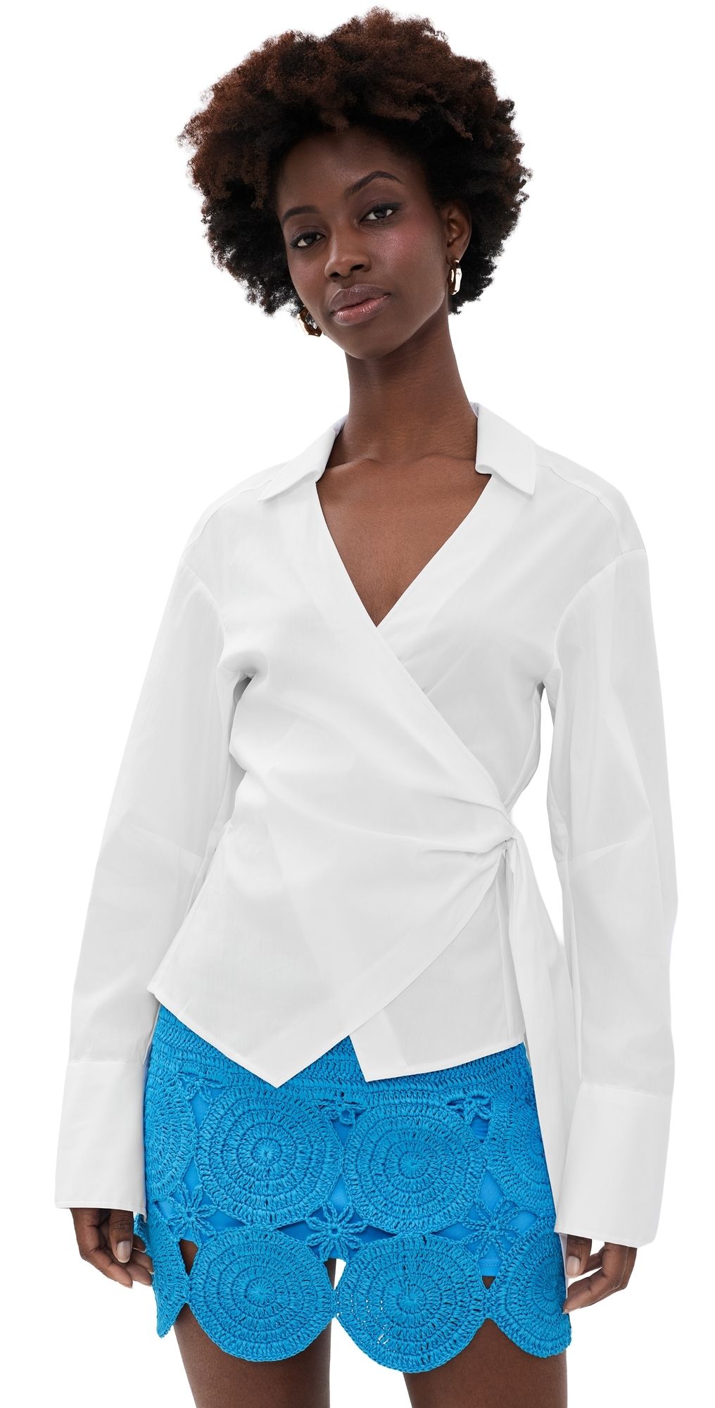 SIMONMILLER Anya Poplin Wrap Top Macadamia M