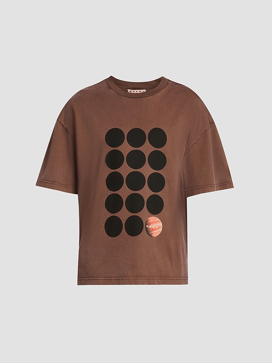 Men's Cotton Crewneck T-Shirt - Sadlle Brown - Size 44