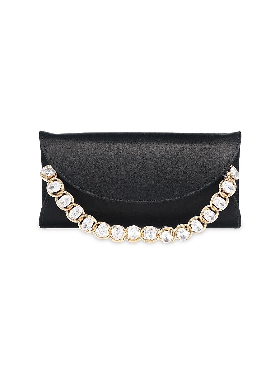 Women's Taylor Satin Convertible Clutch - Champagne Black