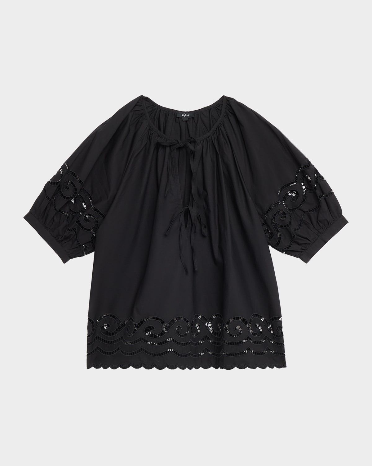 Catalene Embroidered Short-Sleeve Blouse