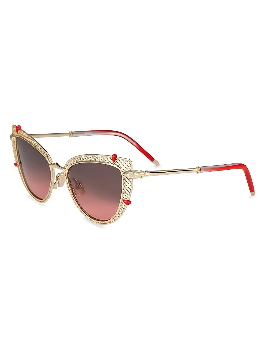 Women's Miss Z 54MM Cat-Eye Sunglasses - Gold Gradient