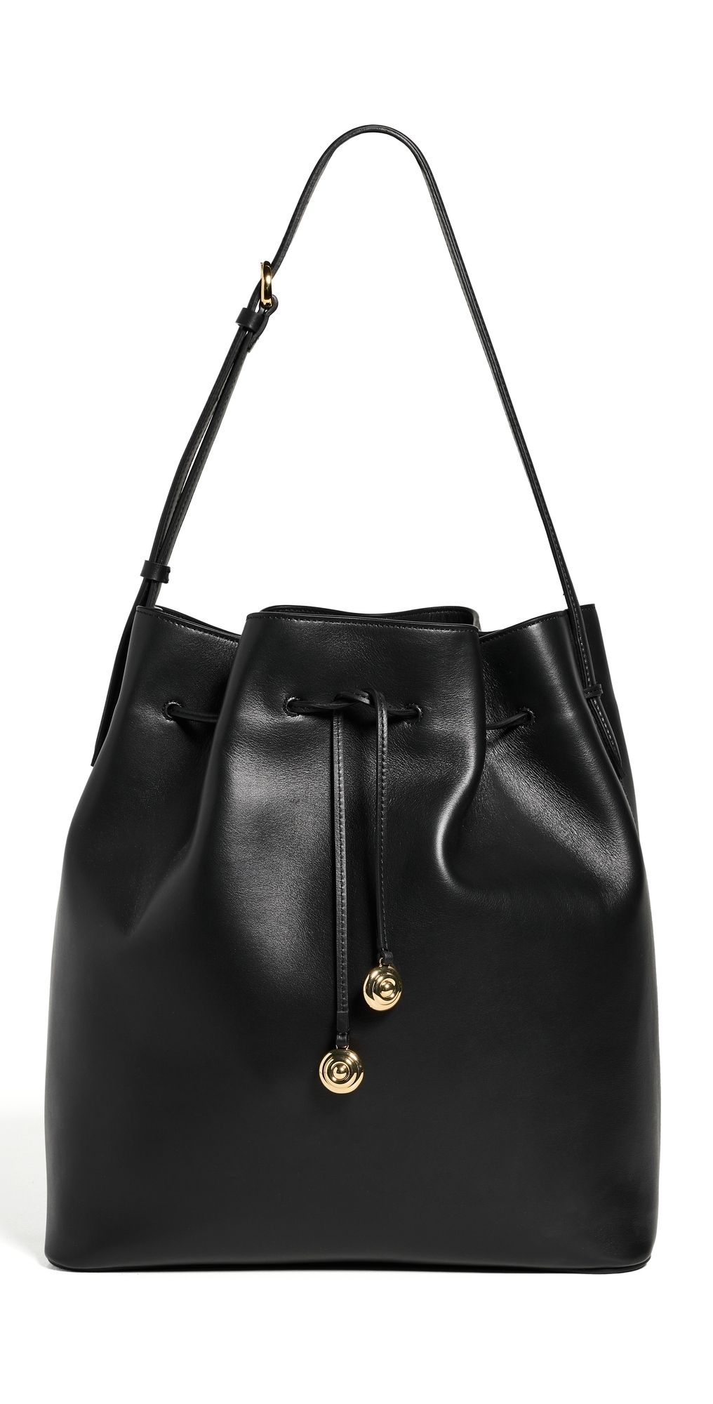 Liffner Charm Bucket Bag Black Gold Hardware One Size