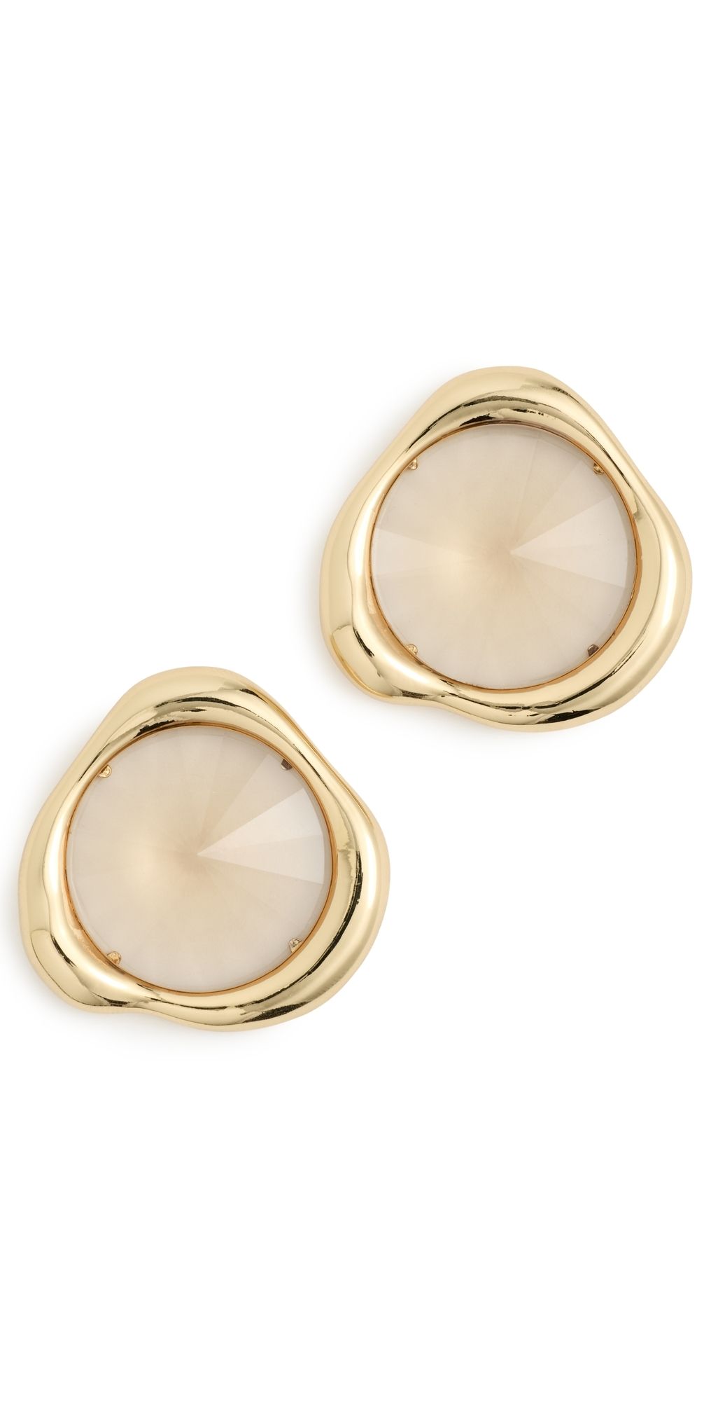 LELET NY Sloane Crystal Button Earrings Topaz/Gold One Size