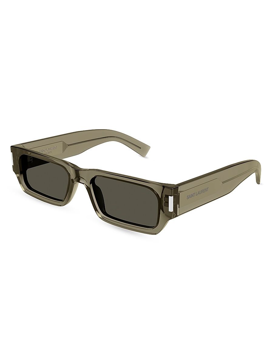 Men's Naked Wirecore 54MM Rectangular Sunglasses - Olive Grey
