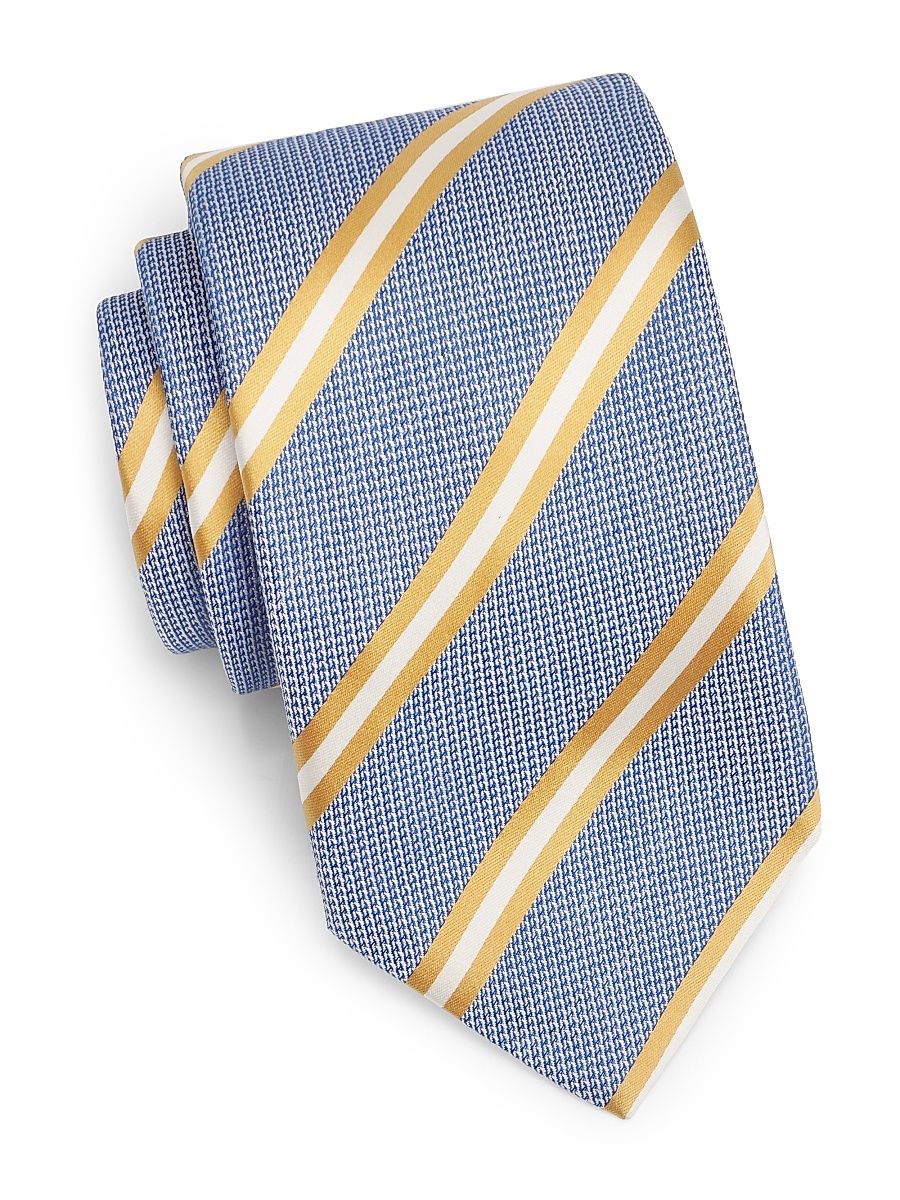 Men's Repp Stripe Silk Tie - Blue