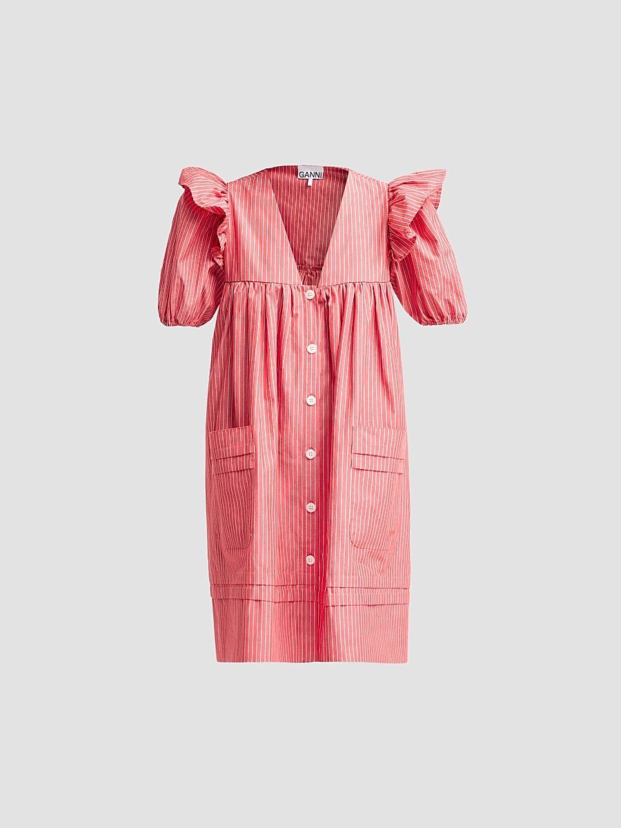 Women's Oxford Stripe Angel Minidress - High Risk Red - Size 14