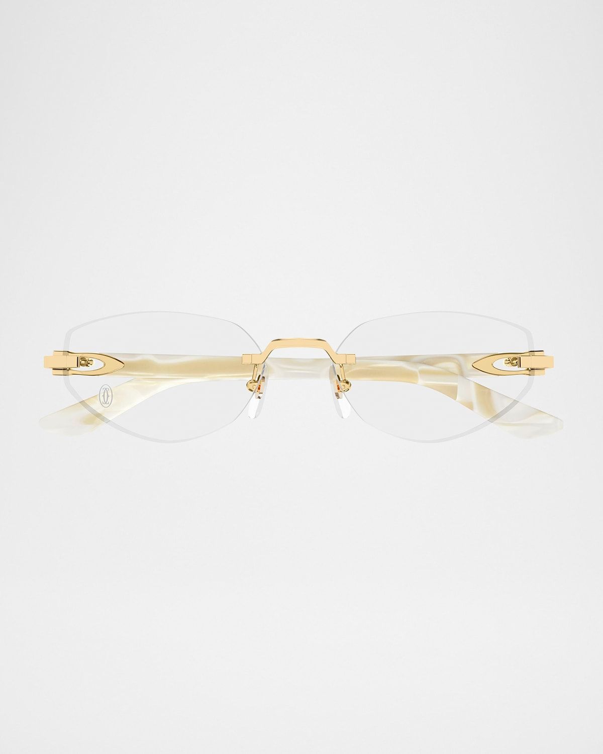 Decor C Rimless Metal Oval Optical Glasses