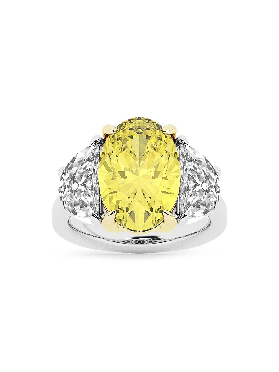 Women's Two-Tone 14K Gold & 10.77 TCW Lab-Grown Diamond 3-Stone Ring - Two Tone - Size 7