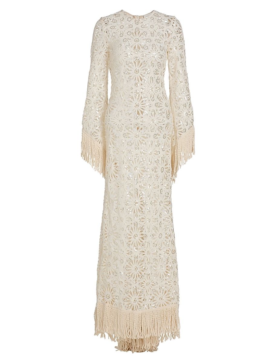 Women's Mia Crocheted Maxi Dress - Ivory - Size XL
