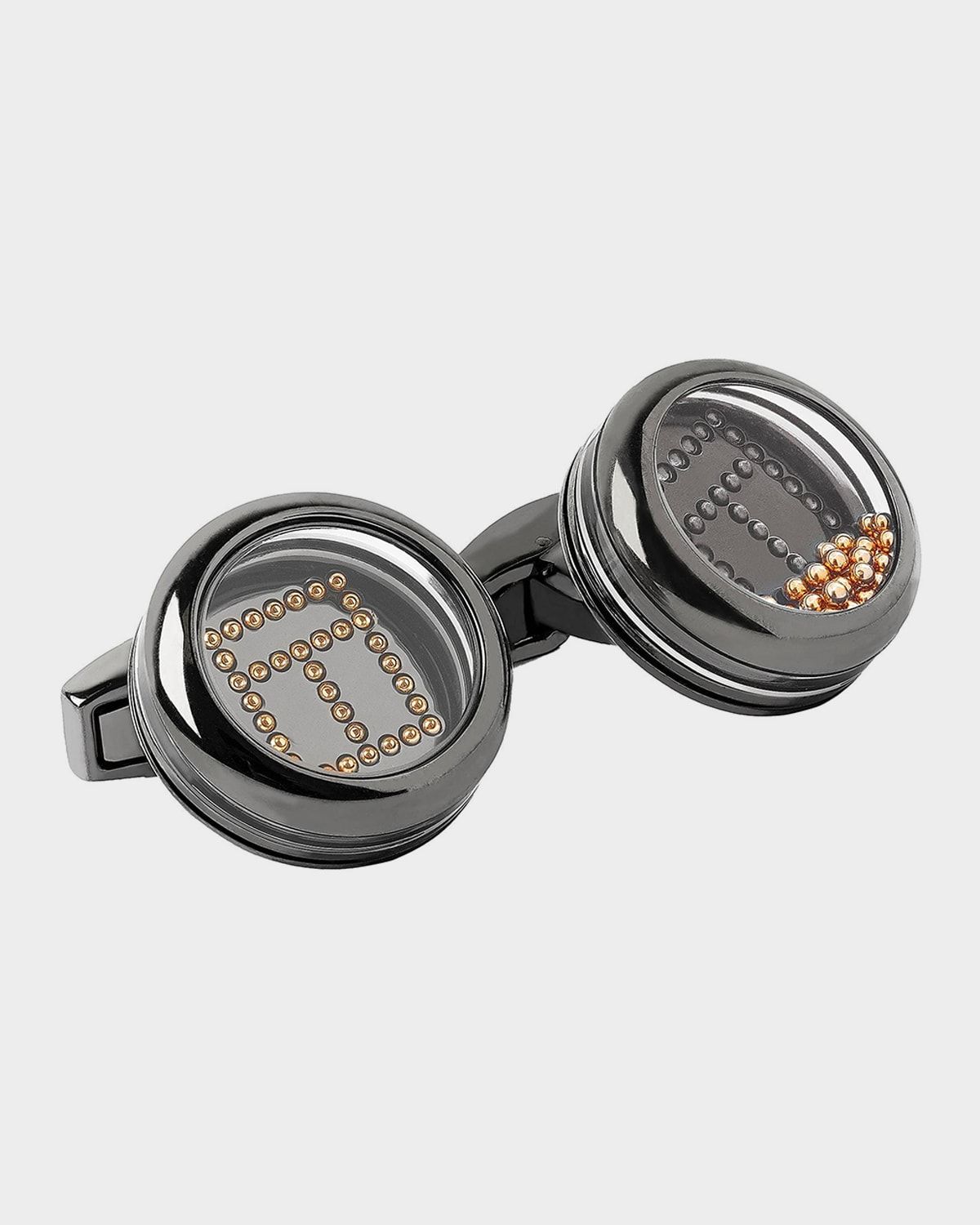Men & apos;s Solitaire Play-Time Gunmetal Cufflinks
