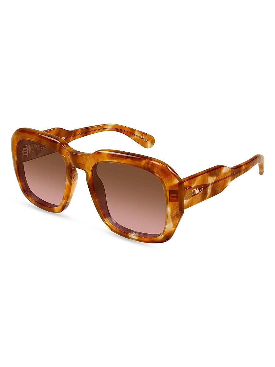 Women's Gayia 54MM Square Sunglasses - Havana