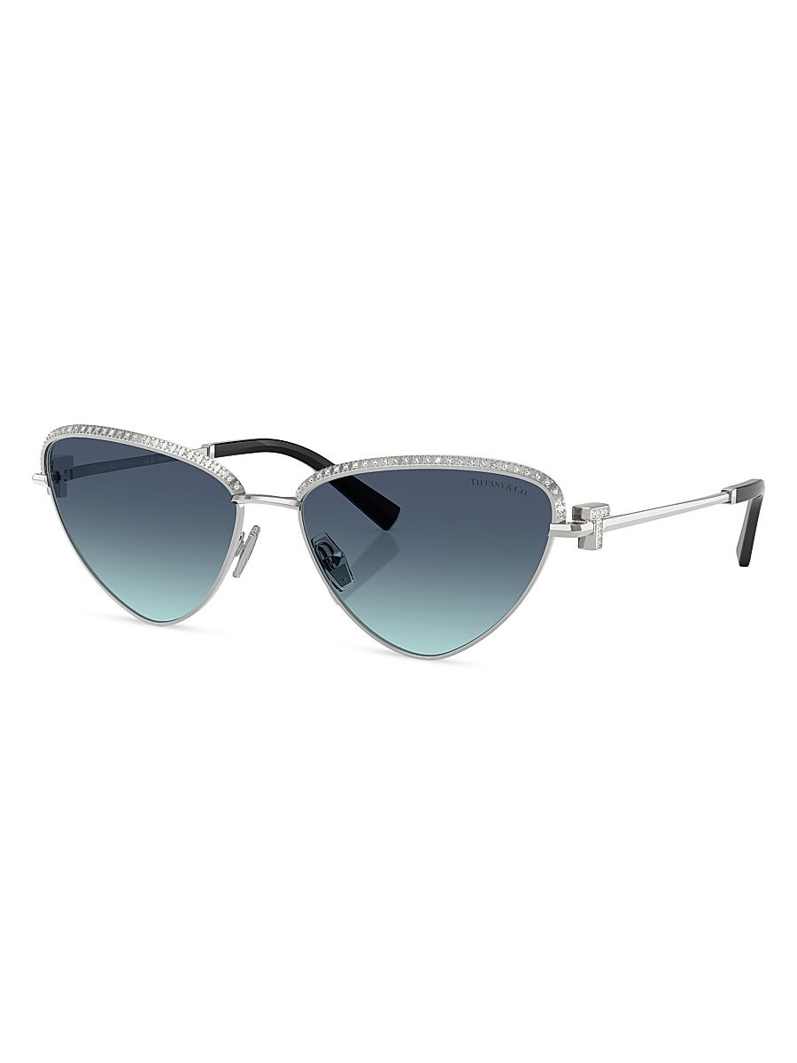 Women's Tiffany T 59MM Butterfly Sunglasses - Gradient Blue Silver