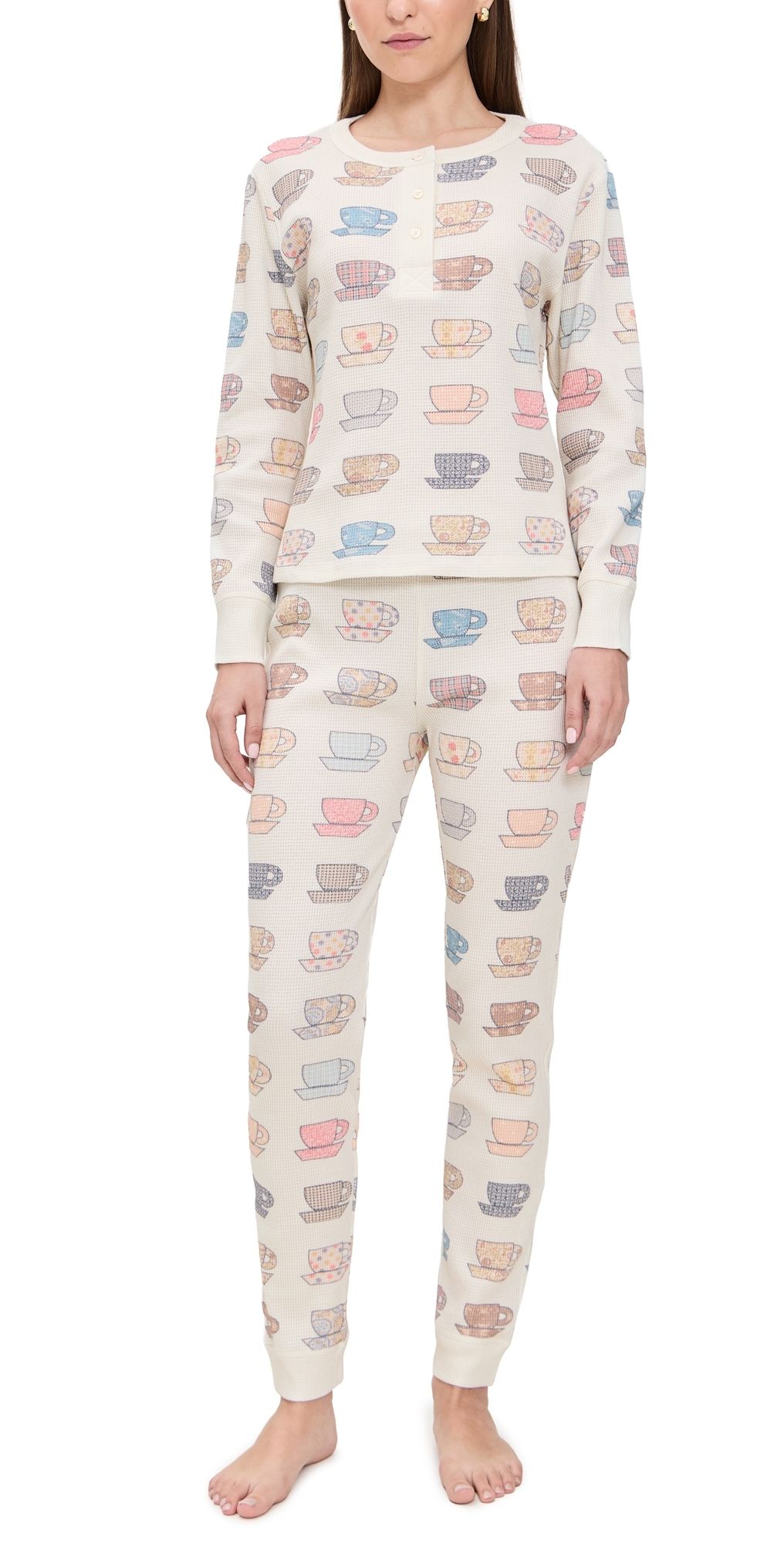 Sea Karmen Teacup Thermal Pajama Set Multi XL