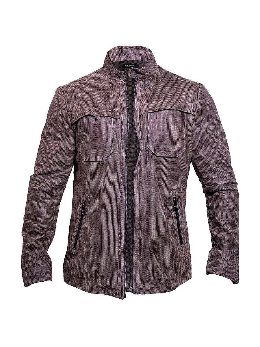 Men's Leather Resistance Jacket - Brown - Size XL
