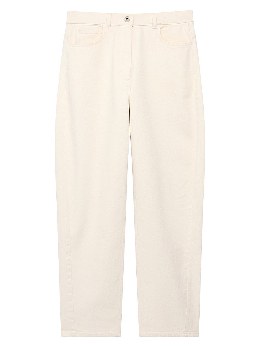 Women's Denim Curved Pants - Ecru - Size 18