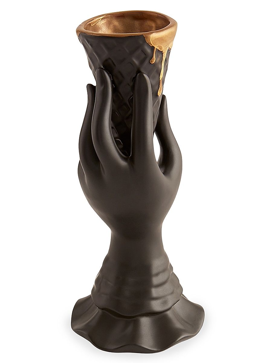 Gilded I-Scream Bud Vase - Black Gold