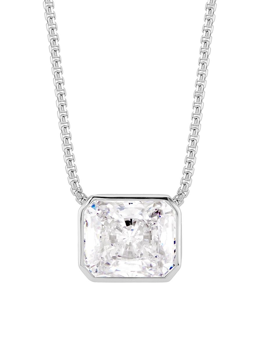 Women's Feliz Sterling Silver & Cubic Zirconia XL Pendant Necklace - Silver